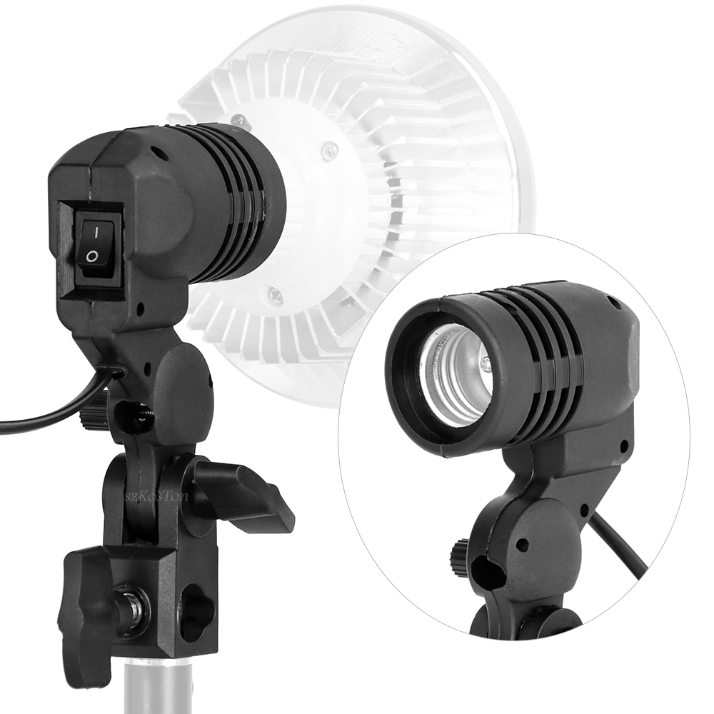 Photography Umbrella Lighting Kit - Porte-ampoule à tête unique, douille E27,