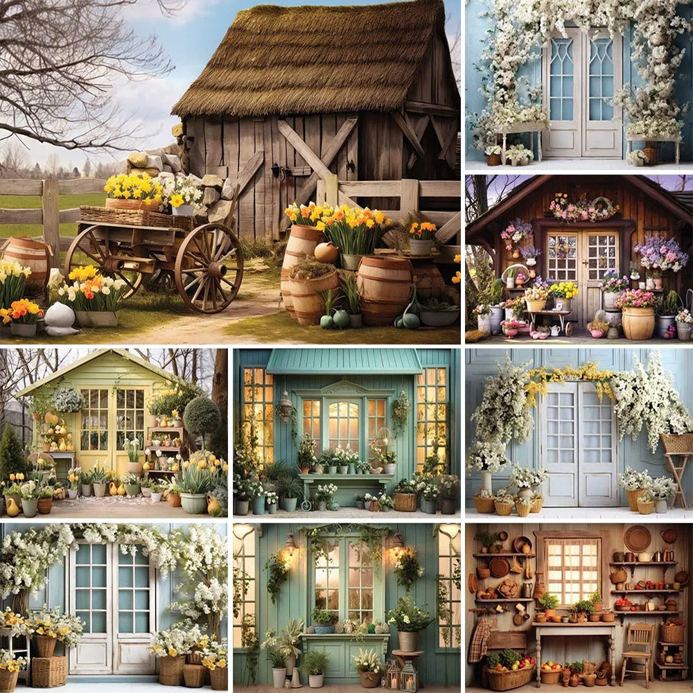 Photography Architecture - Printemps jardin maison florale photographie fond