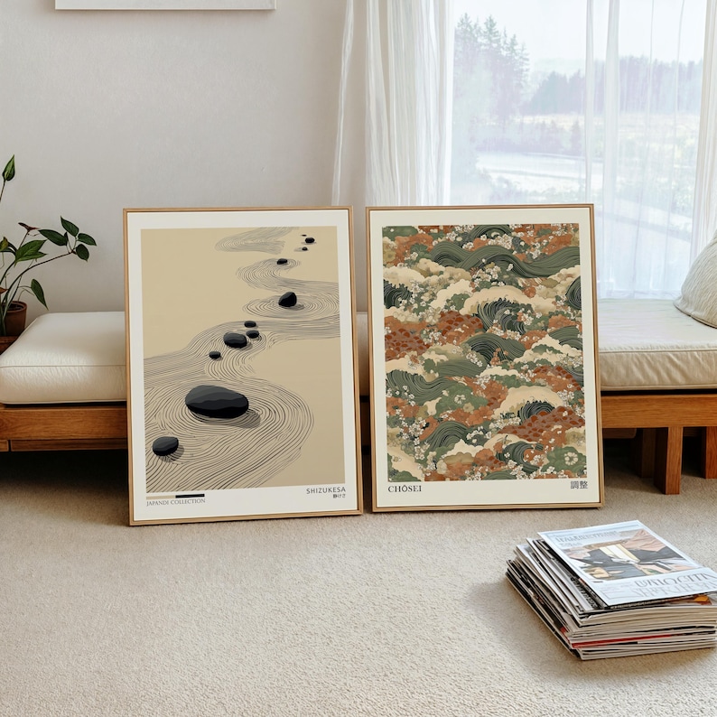 Photography Design - 2 affiches murales en toile Japandi