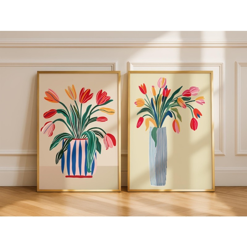Photography Design - 2 tableaux sur toile de fleurs