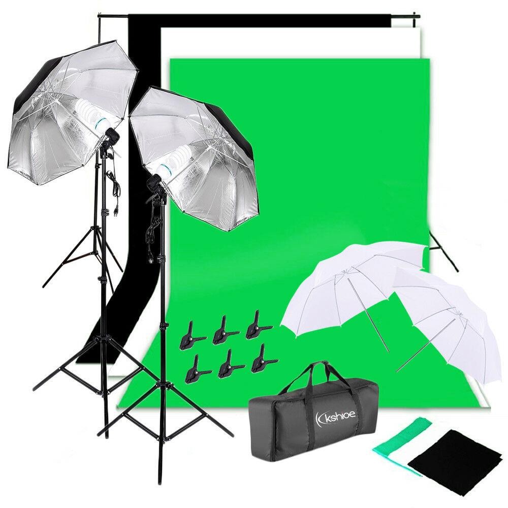 Photography Umbrella Lighting Kit - Kit d'éclairage pour studio photo, parapluie,