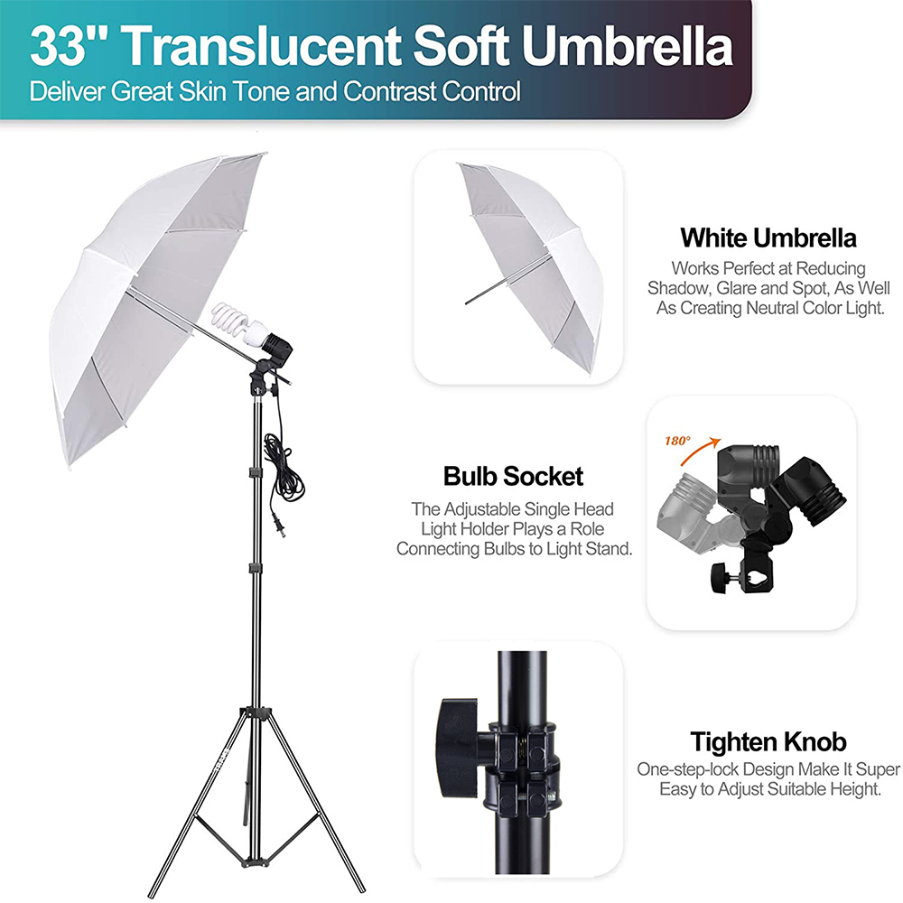 Ensemble d'équipement de Studi - Photography Umbrella Lighting Kit avis et prix
